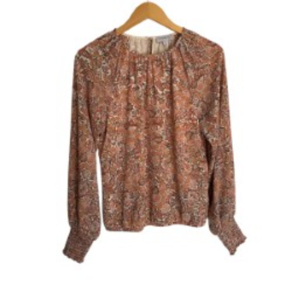 Evereve Celeste Paisley Chiffon Blouse Small